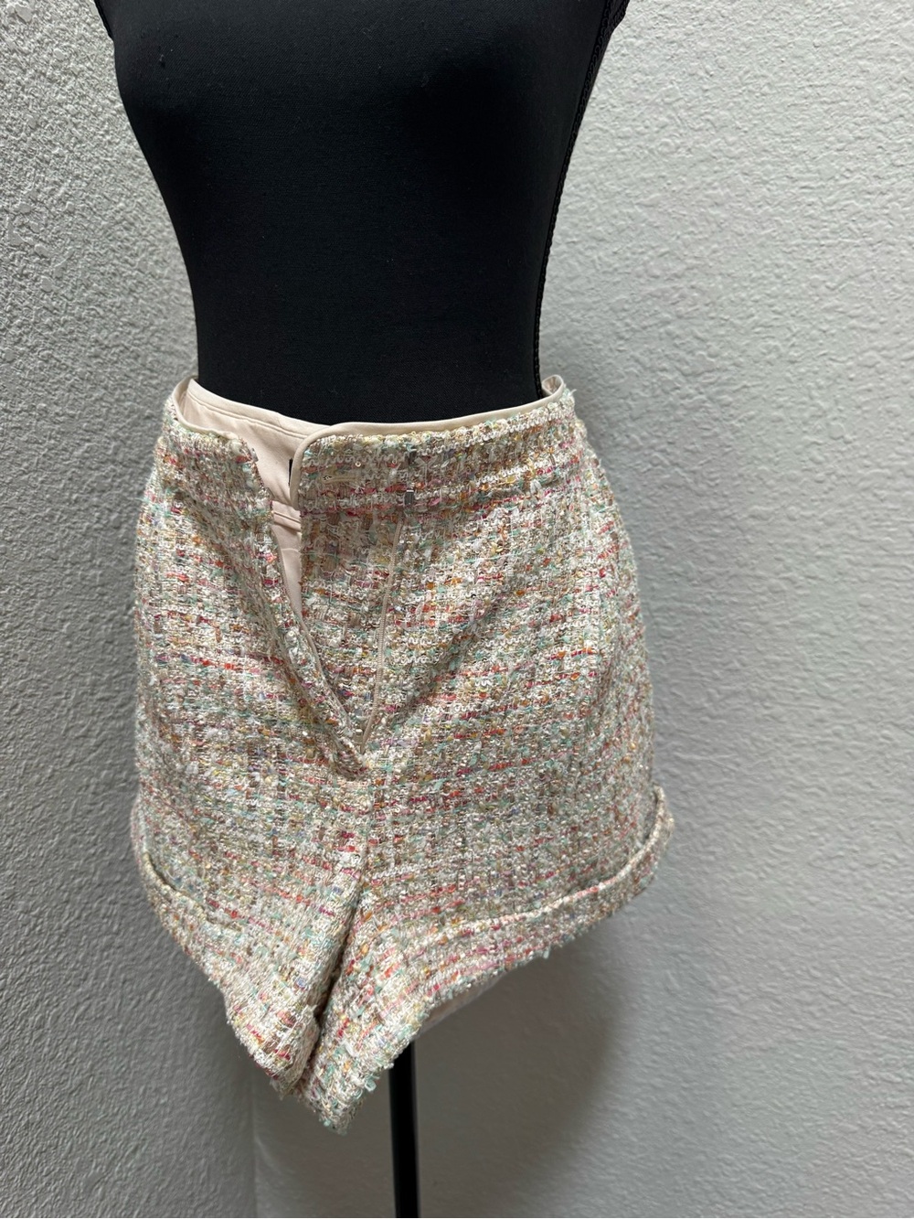 Women's Tweed Shorts- Pastel Multi